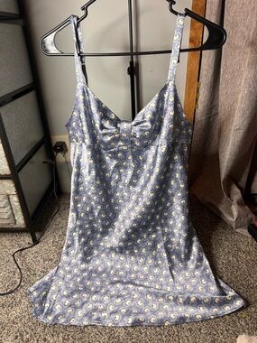 Victoria's Secret Lavender Floral Satin Slip